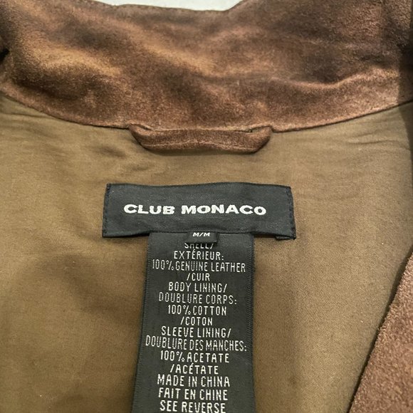Club Monaco Suede Leather Jacket Men's Medium - Picture 5 of 5